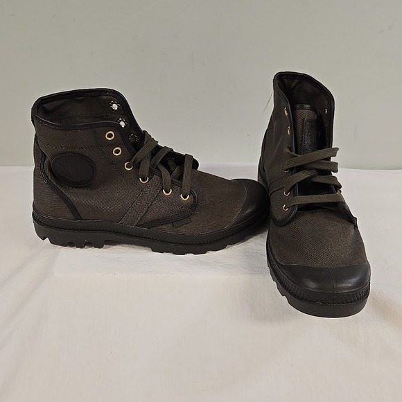 Palladium Pallabrouse Men's Olive Boots Size 8.5 New Canvas Military Boots - Picture 12 of 13